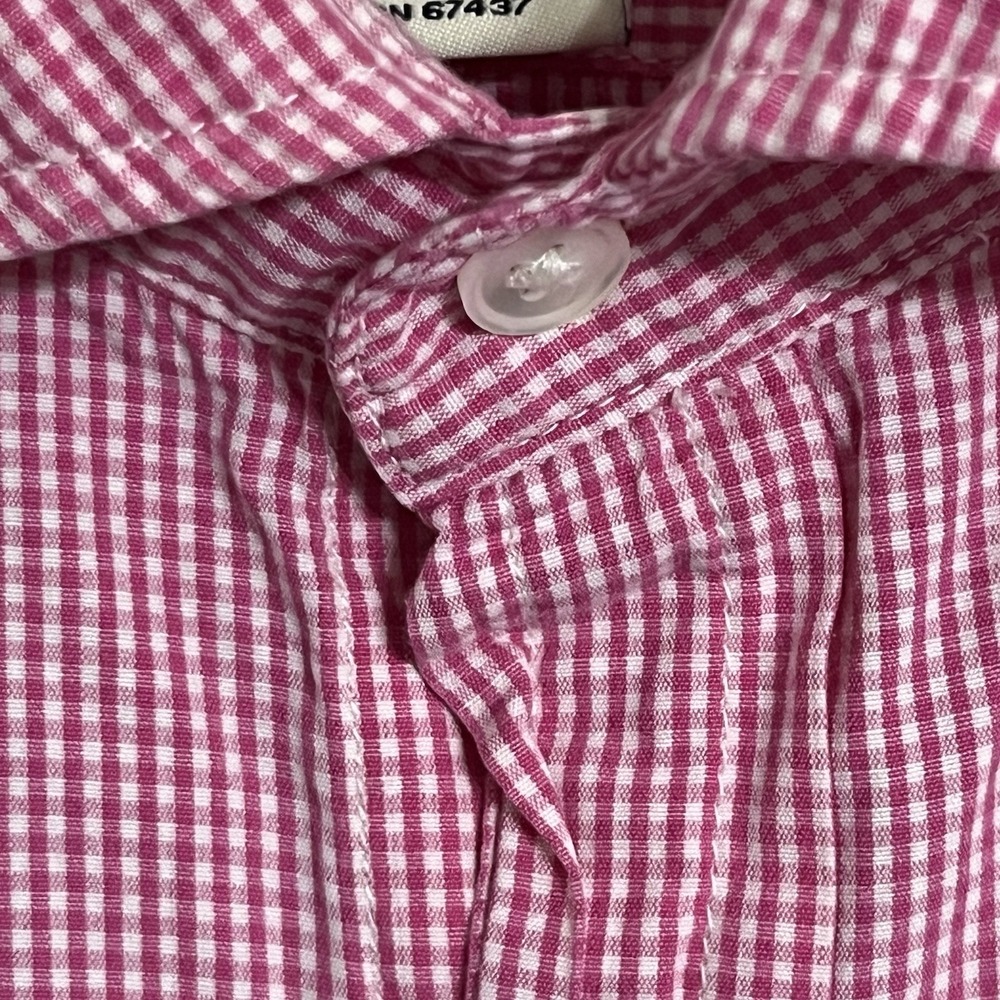 VTG Ralph Lauren Shirt Mens Polo Jeans Button Down Gingham Plaid Pink White XXL - Picture 3 of 11